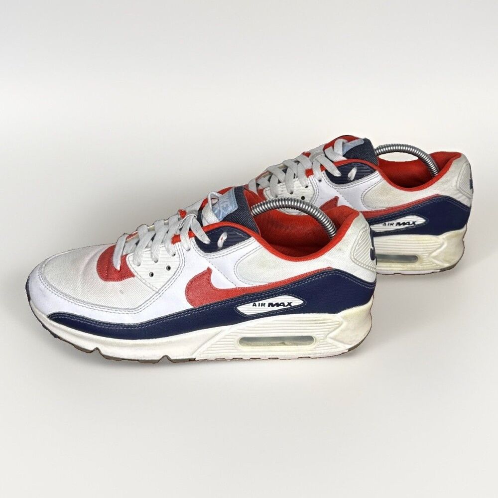 Nike Air Max 90 USA Denim DJ5170-100 Mens Size 10 White Red Navy Rare Colorway